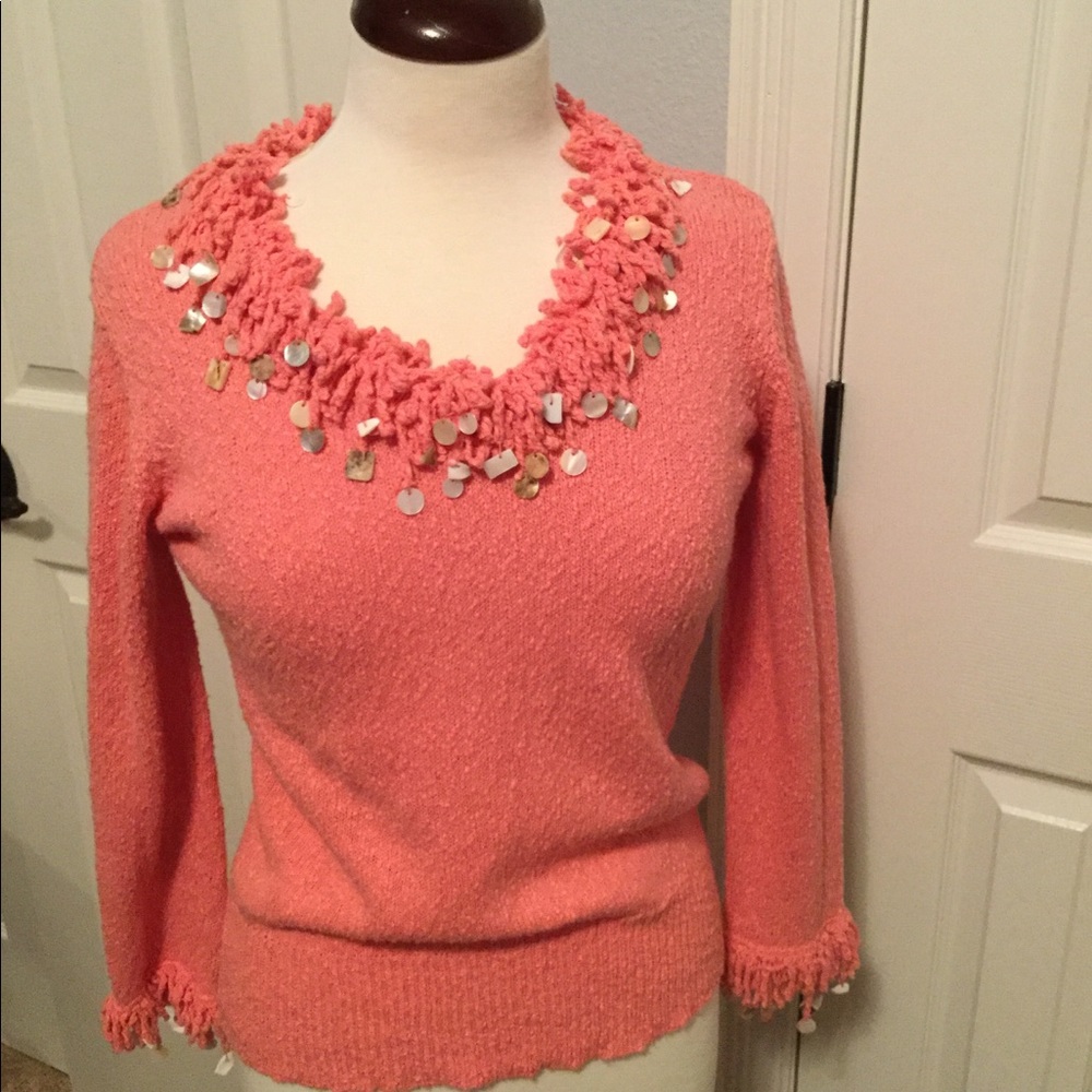 Coral sweater top